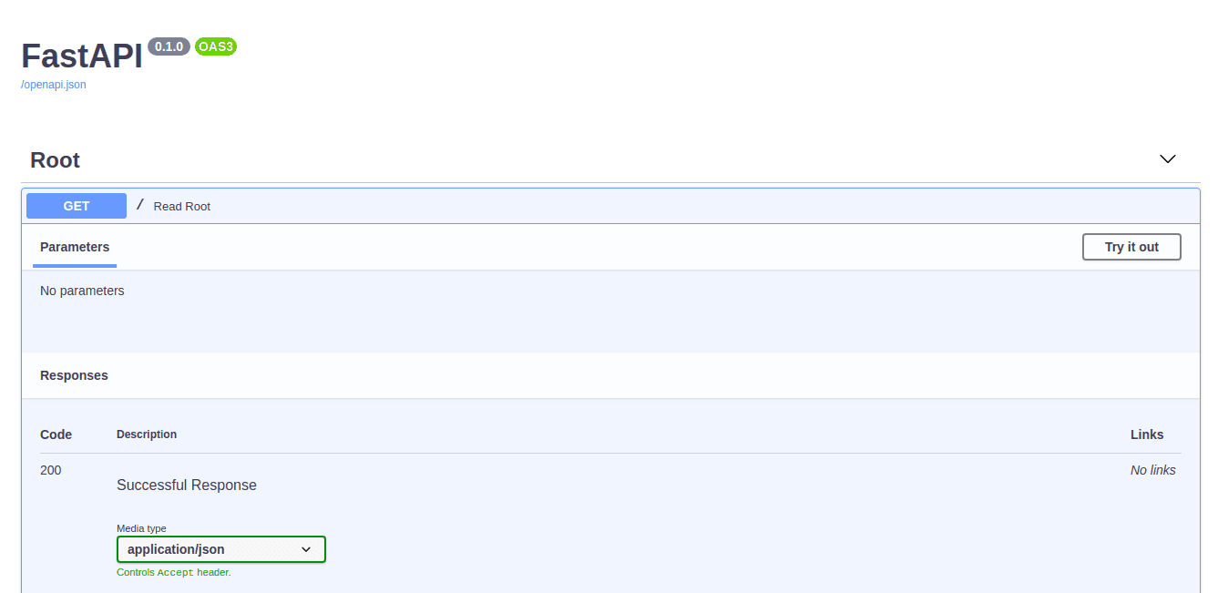 FastAPI Automatically Created Documentation